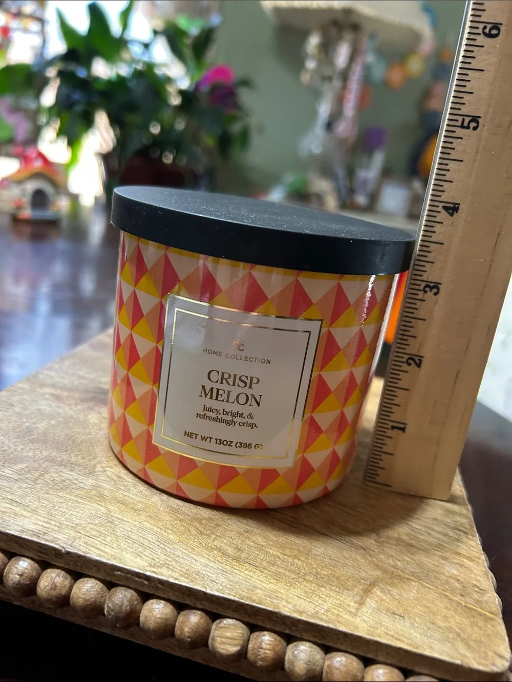 Home Collection “Crisp Melon” 3 Wick Candle 13 Oz New